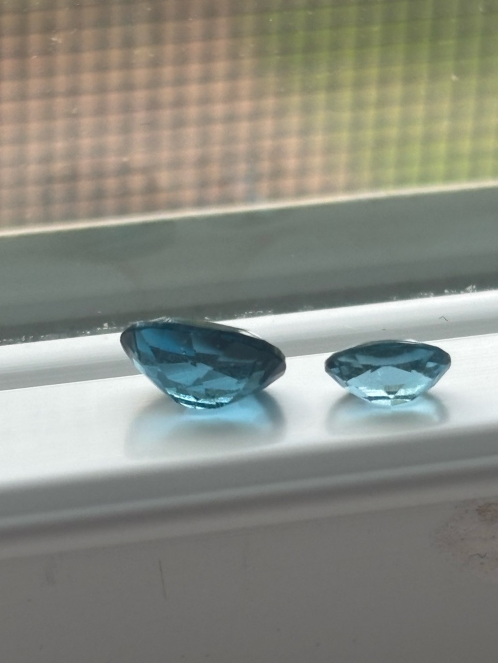 Blue Topaz Gemstone Pair – Oval Faceted Loose Stones Sky/Swiss Blue Not Enhanced - Picture 12 of 15